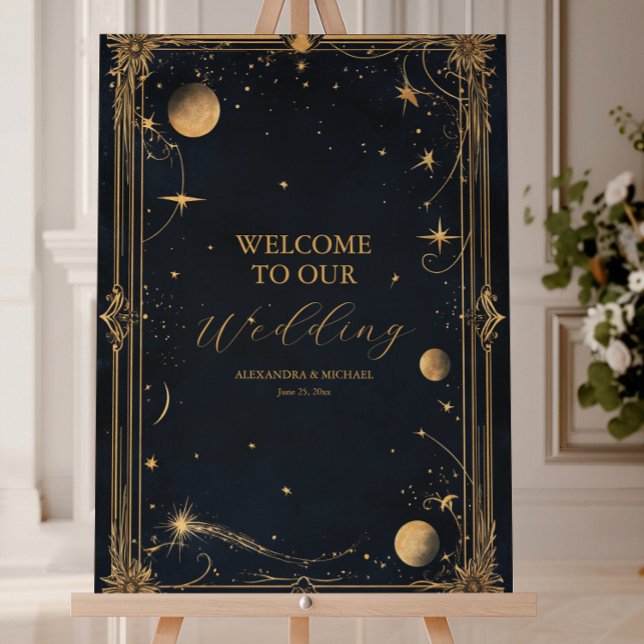 Vintage Celestial Moon Stars Wedding Foam Board (Creator Uploaded)