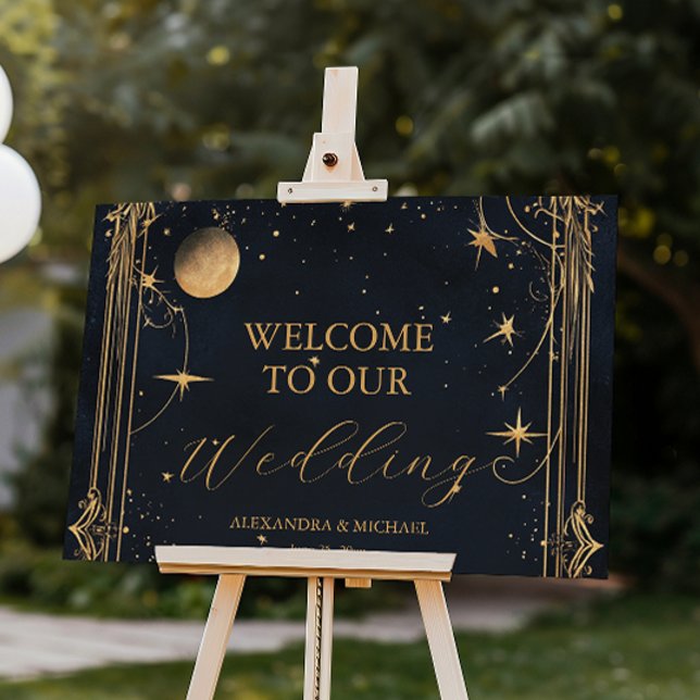 Vintage Celestial Moon Stars Wedding Foam Board (Creator Uploaded)