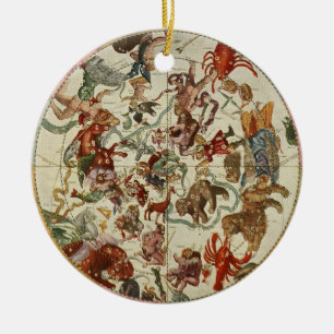 Vintage Celestial Northern Star Chart 1660 Ceramic Ornament
