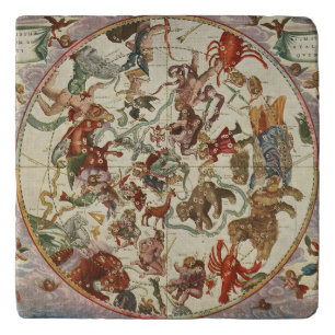 Vintage Celestial Northern Star Chart 1660 Trivet