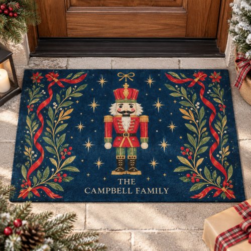 Vintage Celestial Nutcracker Custom Family Name Doormat