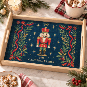 Vintage Celestial Nutcracker Custom Family Name Serving Tray