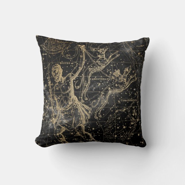 Vintage Celestial Star Map Background Throw Pillow (Front)