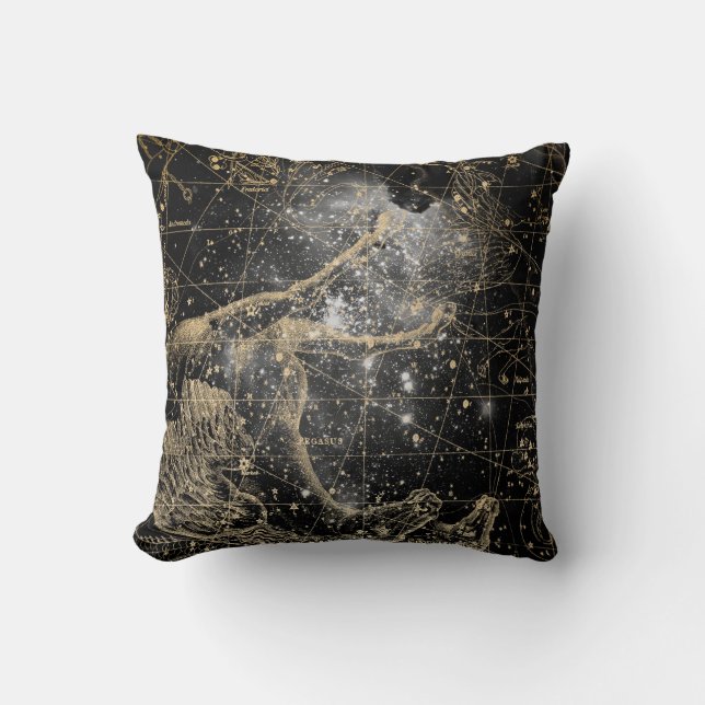 Vintage Celestial Star Map Background Throw Pillow (Front)