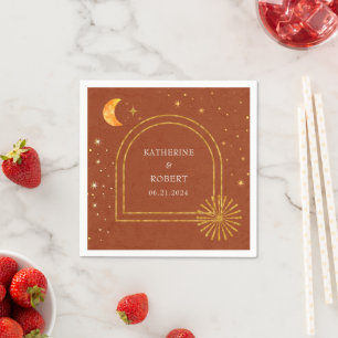 Vintage Celestial Stars Moon Wedding Napkins