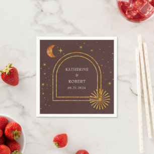 Vintage Celestial Stars Moon Wedding Napkins
