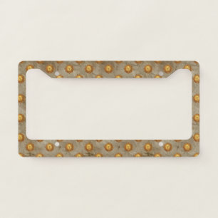 Vintage Celestial Sun Astrology Pattern License Plate Frame