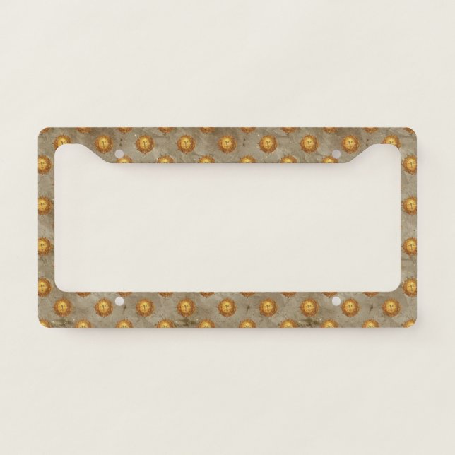 Vintage Celestial Sun Astrology Pattern License Plate Frame (Front)