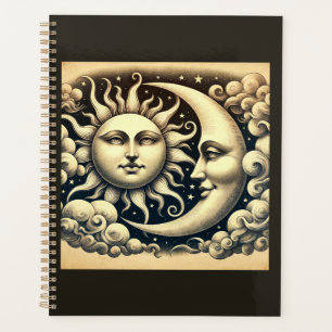 Vintage Celestial Sun & Moon  Planner