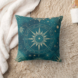 Vintage Celestial Throw Pillow
