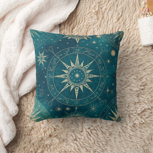 Vintage Celestial  Throw Pillow (Blanket)