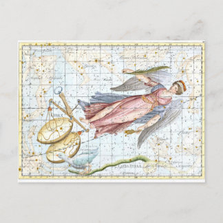 Vintage Celestial Virgo and Libra Constellations Postcard