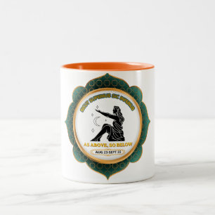 Vintage Celestial Virgo Zodiac Poster Two-Tone Coffee Mug