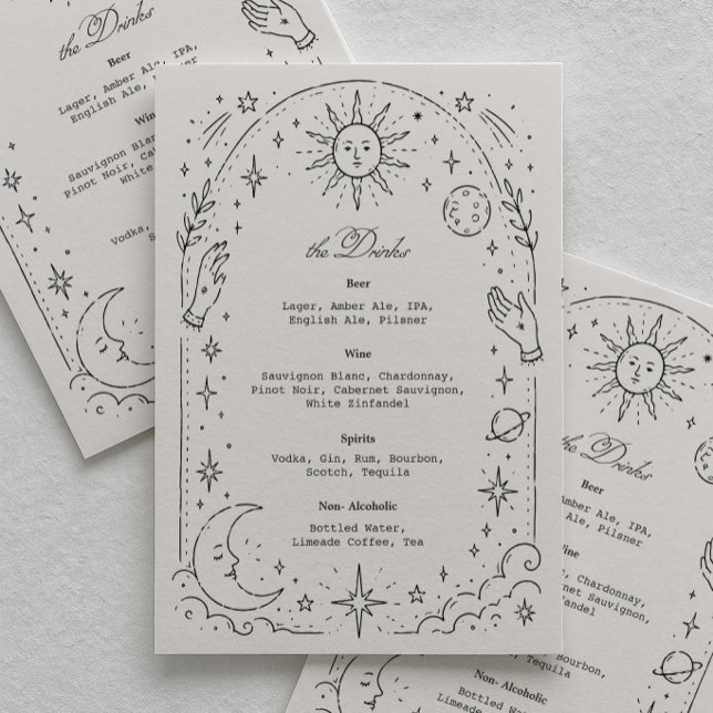 Vintage Celestial Wedding Drink Menu (Creator Uploaded)