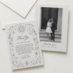 Vintage Celestial Wedding Thank You Card
