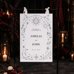 Vintage Celestial Wedding Welcome Sign