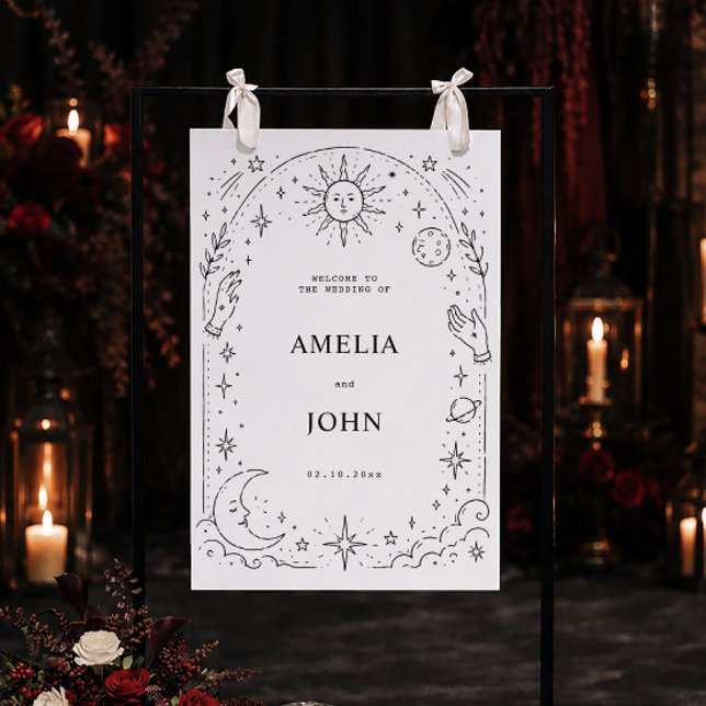 Vintage Celestial Wedding Welcome Sign (Creator Uploaded)