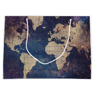 Vintage Celestial World Map (11) Large Gift Bag