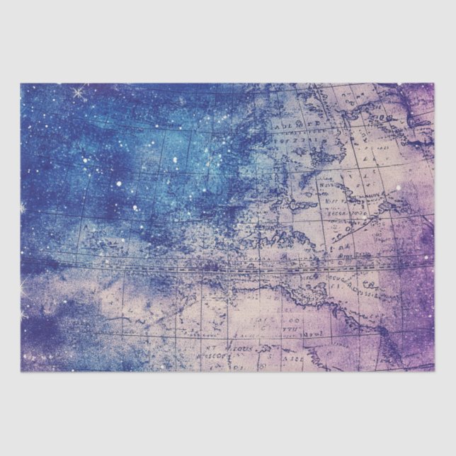 Vintage Celestial World Map (14) Tissue Paper (Front)