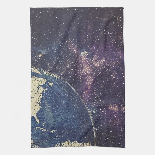 Vintage Celestial World Map (1) Kitchen Towel (Vertical)