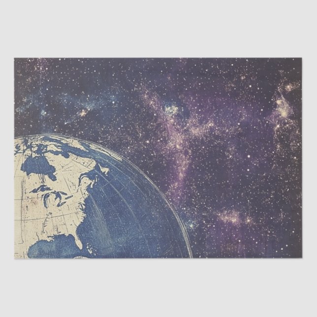 Vintage Celestial World Map (1) Tissue Paper (Front)