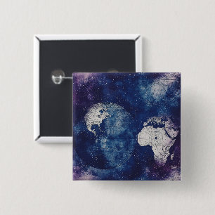 Vintage Celestial World Map (2) Button