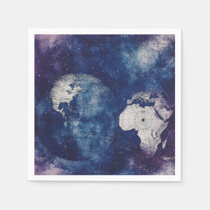 Vintage Celestial World Map (2) Napkins