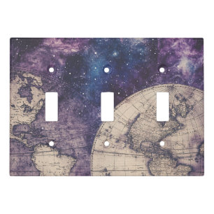 Vintage Celestial World Map (3) Light Switch Cover
