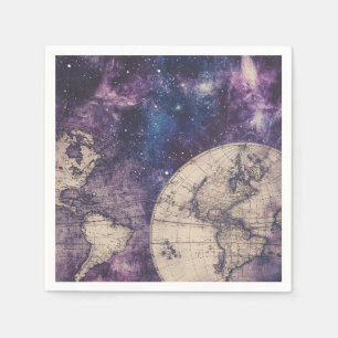 Vintage Celestial World Map (3) Napkins