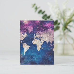 Vintage Celestial World Map (4) Postcard