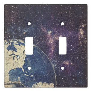 Vintage Celestial World Map Light Switch Cover