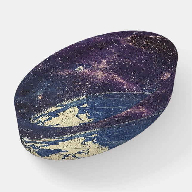 Vintage Celestial World Map Paperweight (Angled)