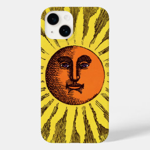 Vintage Celestial Yellow Smiling Happy Hippie Sun Case-Mate iPhone 14 Case
