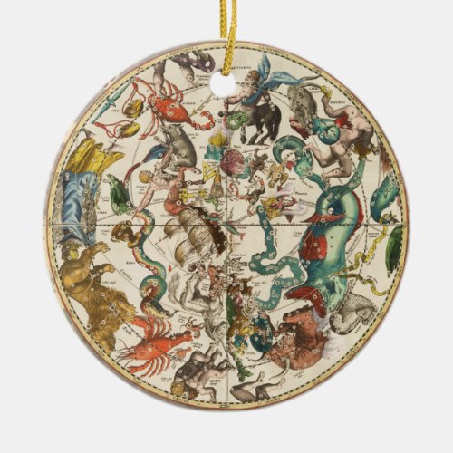 Vintage Celestial Zodiac Star Constellation Map Ceramic Ornament