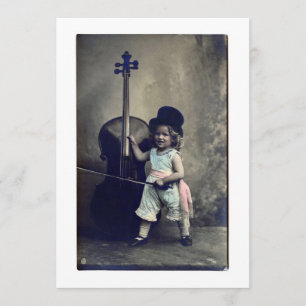 Vintage Cello Girl Invitation