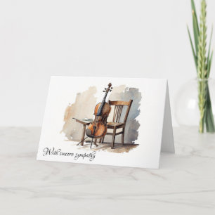 Vintage Cello with Chair Sympathy Card