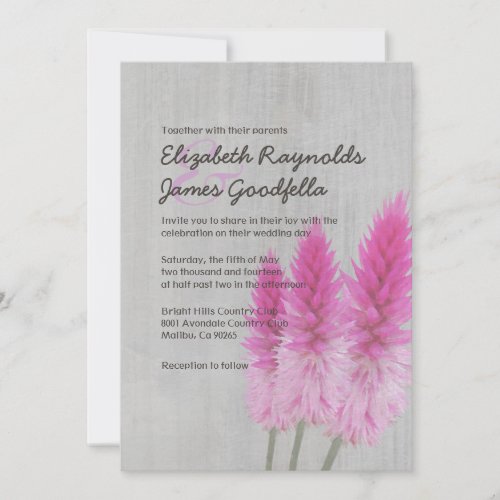 Vintage Celosia Wedding Invitations