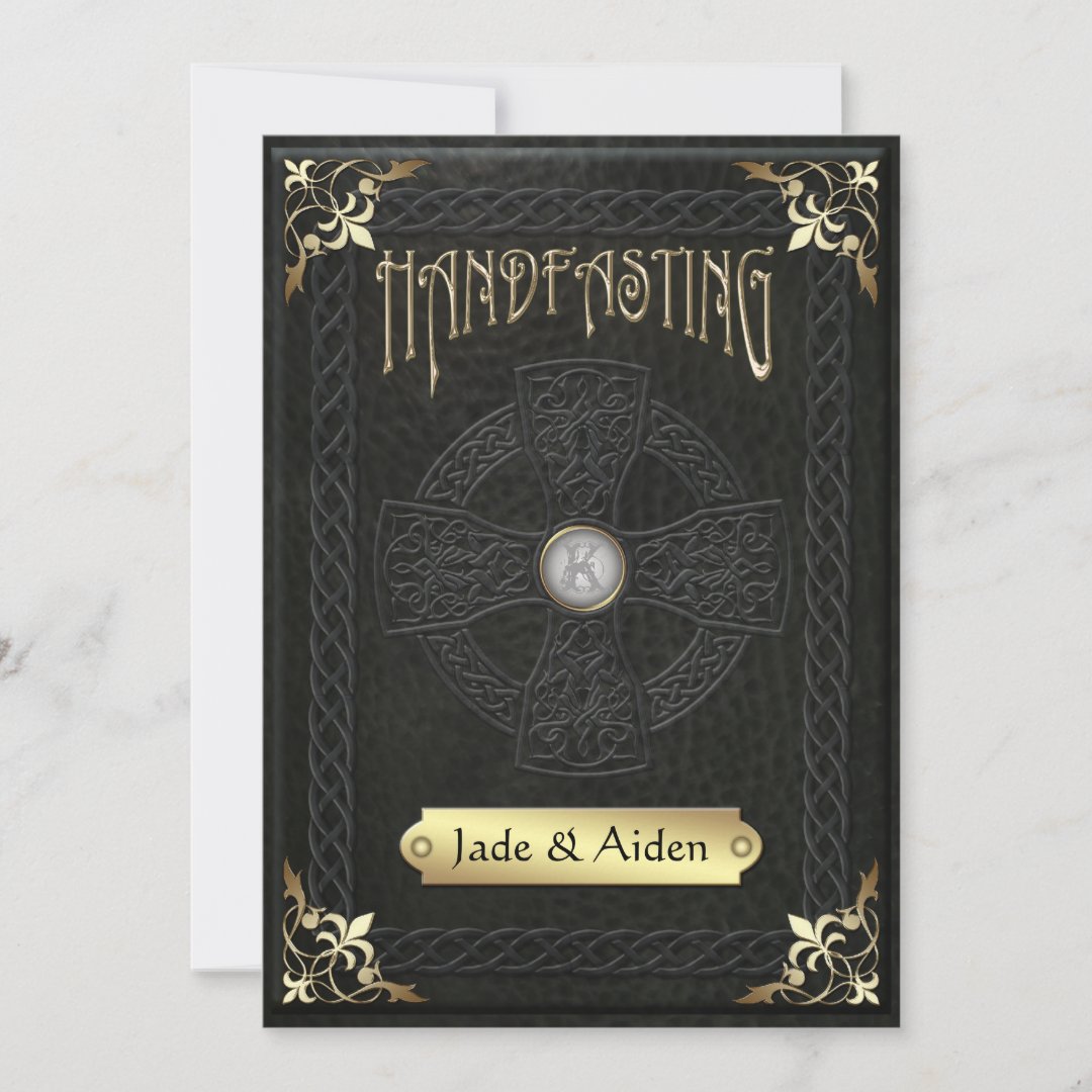 Vintage Celtic Cross Handfasting Wedding Invitation | Zazzle