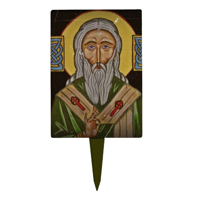 Vintage Celtic Saint Cake Topper (Front)