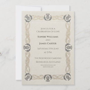 Vintage Celtic Thistle Wedding Invitation