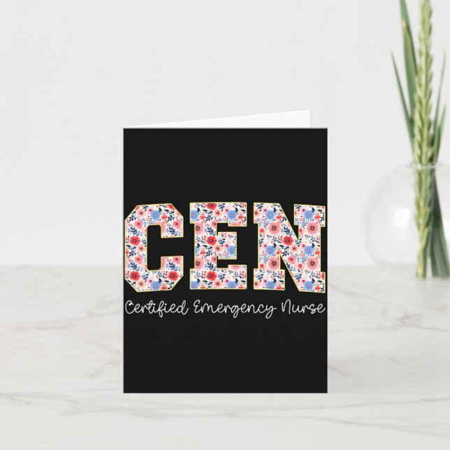 Vintage Cen Certified Emergency Nurse Wildflowers  Card (Front)