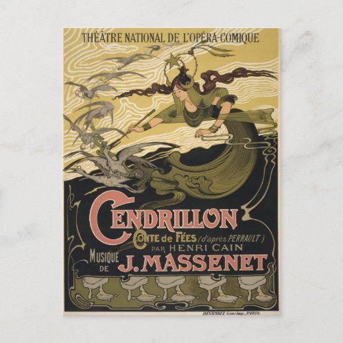 Vintage Cendrillon Cinderella French Opera Paris Postcard