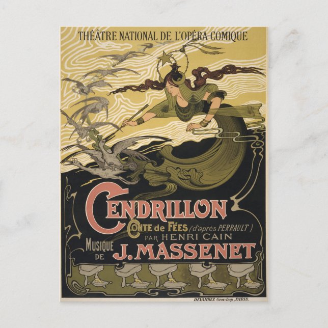Vintage Cendrillon Cinderella French Opera Paris Postcard (Front)