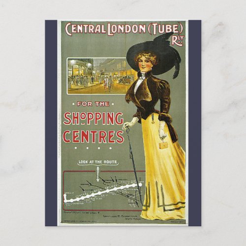 Vintage Central London Shopping Centres Travel Postcard