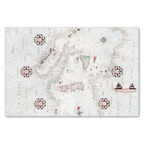 Vintage Central Mediterranean Italy Map Tissue Paper
