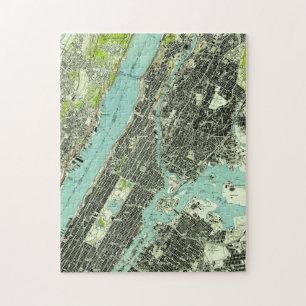 Vintage Central Park & Bronx NY Map (1947) Jigsaw Puzzle