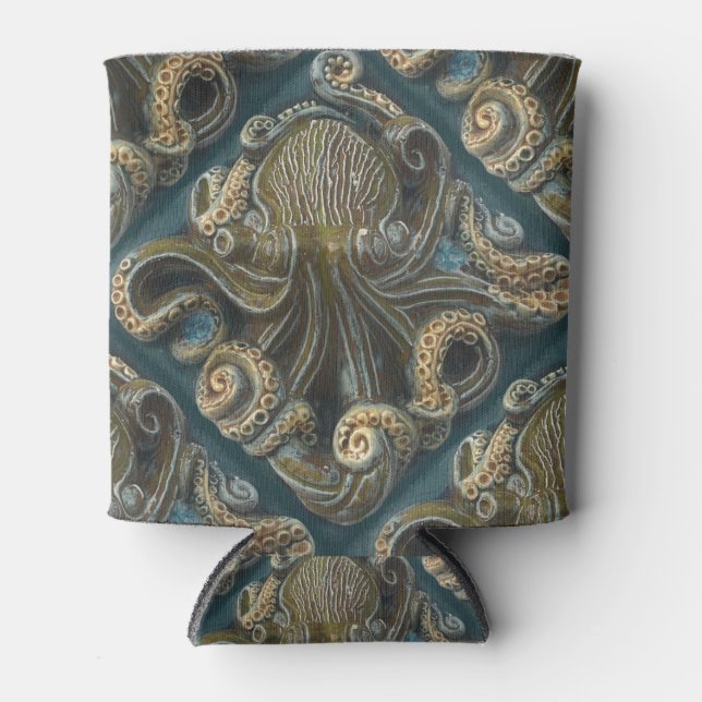 Vintage Ceramic Tile Octopus Can Cooler (Front)