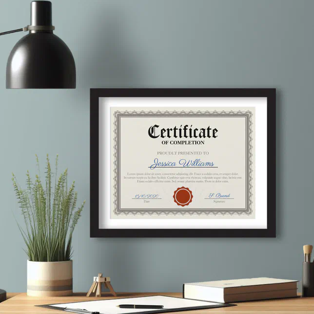 Vintage Certificate of Completion | Zazzle