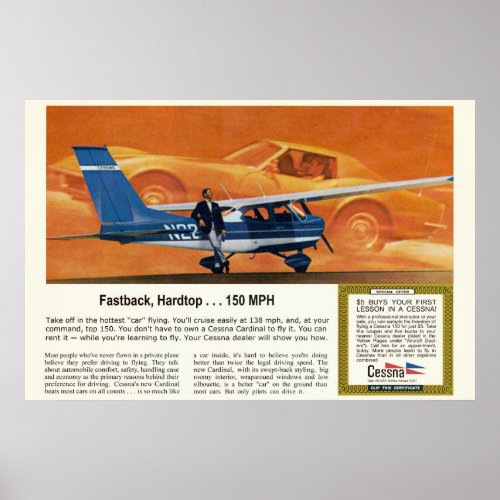 Vintage Cessna Aircraft Poster 2