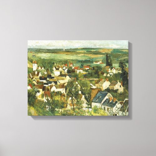 Vintage Cezanne Panoramic view of Auvers_sur_Oise Canvas Print